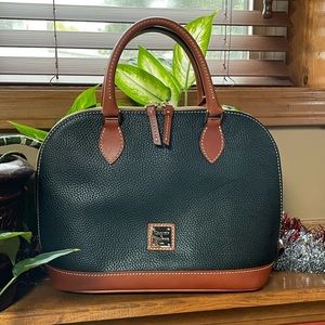 DOONEY & BOURKE PEBBLE GRAIN ZIP ZIP BLACK LEATHER SATCHEL. BRAND NEW & UNUSED.